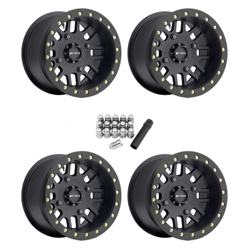 Method 406 UTV Beadlock Matte Black 14x8 Wheel/Rim (Full Set)