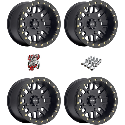 Method 406 UTV Beadlock Matte Black 15x8 Wheel/Rim (Full Set)