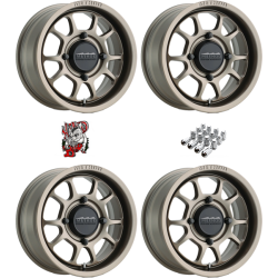 Method 409 UTV Bead Grip Steel Grey 15x10 Wheel/Rim (Full Set)