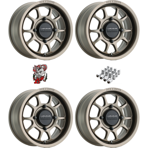 Method 409 UTV Bead Grip Steel Grey 15x8 Wheel/Rim (Full Set)