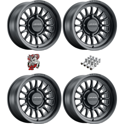 Method 411 UTV Bead Grip Matte Black 15x10 Wheel/Rim (Full Set)