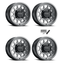 Method 414 UTV Bead Grip Gloss Graphite 14x7 Wheel/Rim (Full Set)