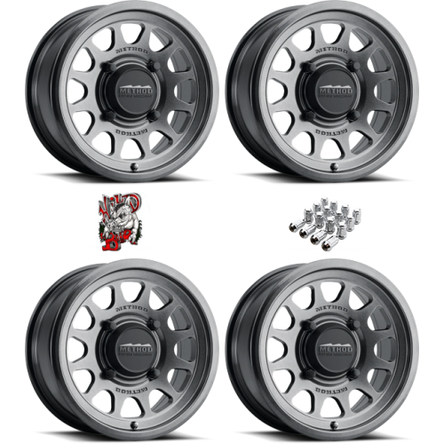 Method 414 UTV Bead Grip Gloss Graphite 14x7 Wheel/Rim (Full Set)