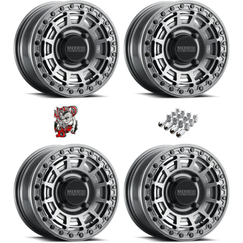 Method 415 UTV Beadlock Gloss Graphite 15x10 Wheel/Rim (Full Set)