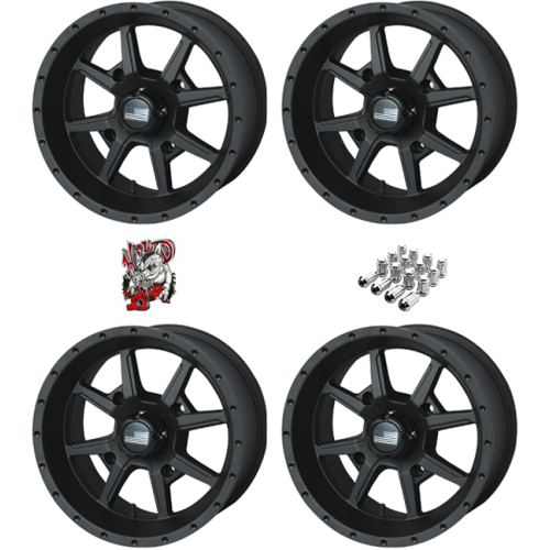 Frontline 556 Stealth Matte Black 14x7 Wheels/Rims (Full Set)