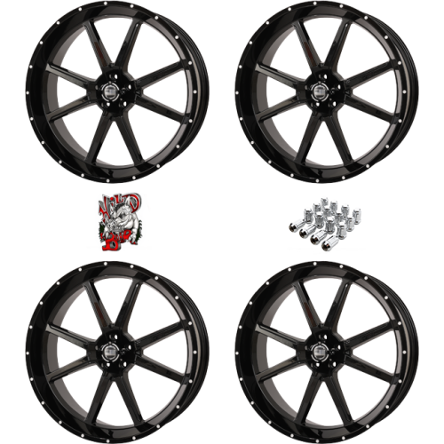 Frontline 556 Gloss Black 24x9 Wheels/Rims (Full Set)