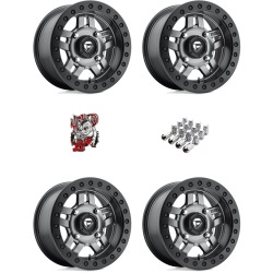 Fuel Off-Road Anza D918 Beadlock Matte Anthracite w/ Black Ring 14x7 Wheel/Rim (Full Set)