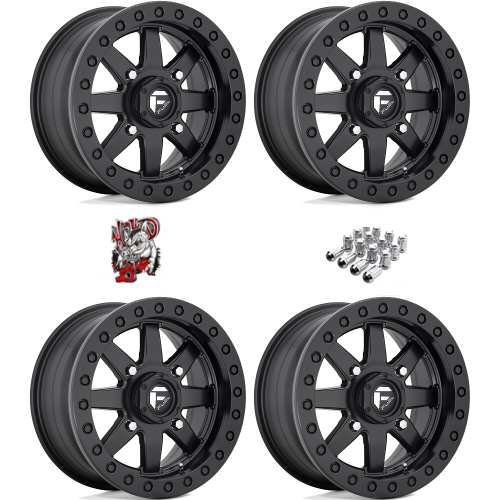 Fuel Off-Road Maverick D936 Beadlock Matte Black 14x7 Wheel/Rim (Full Set)