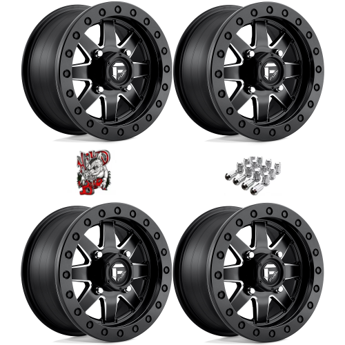 Fuel Off Road Maverick D938 Beadlock Matte Black & Milled 18x7 Wheel/Rim (Full Set)