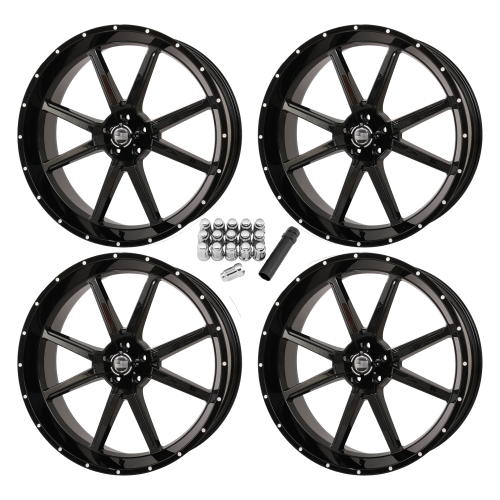 Frontline 556 Gloss Black 24x9 Wheels/Rims (Full Set)