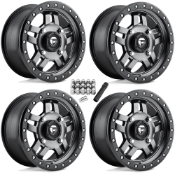 Fuel Off Road Anza D558 Matte Anthracite w/ Black Ring 15x7 Wheel/Rim (Full Set)