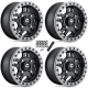 Fuel Off Road Anza D917 Beadlock Matte Black w/ Anthracite Ring 15x7 Wheel/Rim (Full Set)