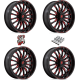 Fuel Off Road Arc Gloss Black Milled Red 18x7 Wheels/Rims (Full Set)