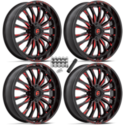 Fuel Off Road Arc Gloss Black Milled Red 18x7 Wheels/Rims (Full Set)