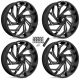 Fuel Off Road Reaction Gloss Black & Milled 20x7 Wheels/Rims (Full Set)