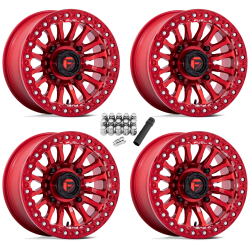 Fuel Off Road Rincon Candy Red 15x7 Beadlock Wheels/Rims (Full Set)