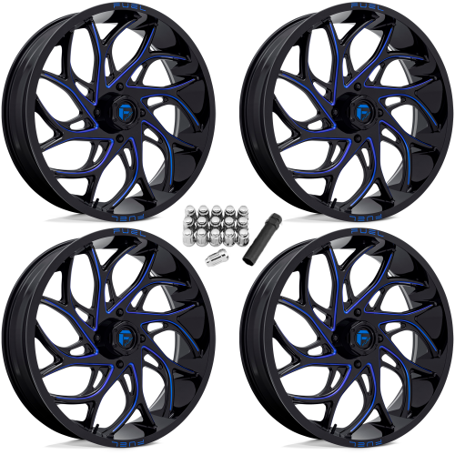 Fuel Off Road Runner Candy Blue 22x7 Wheels/Rims (Full Set)