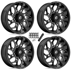 Fuel Off Road Runner Gloss Black & Milled 22x7 Wheels/Rims (Full Set)