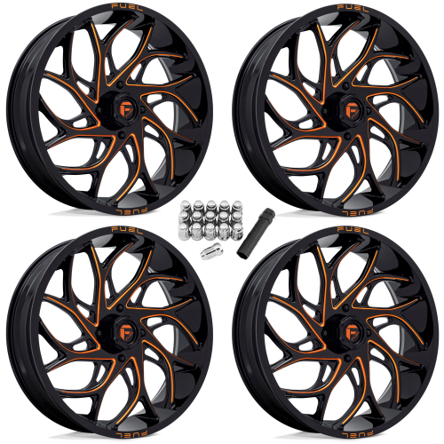 Fuel Off Road Runner Candy Orange 22x7 Wheels/Rims (Full Set)