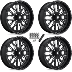 Fuel Off Road Stroke Gloss Black & Milled 18x7 Wheels/Rims (Full Set)