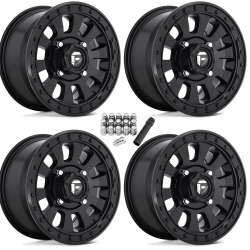 Fuel Off Road Tactic Matte Black 15x7 Wheels/Rims (Full Set)