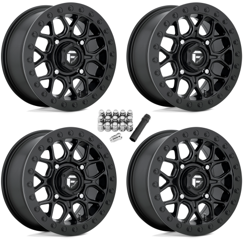 Fuel Off Road Tech D916 Beadlock Matte Black 15x7 Wheel/Rim (Full Set)