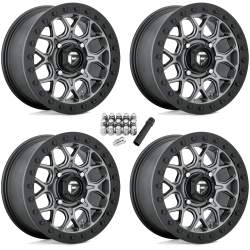 Fuel Off Road Tech D919 Beadlock Matte Gunmetal 15x7 Wheel/Rim (Full Set)