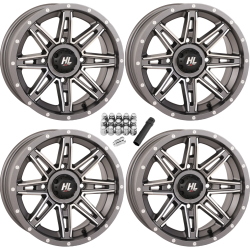 High Lifter HL22 Gunmetal Grey 14x7 Wheels/Rims (Full Set)