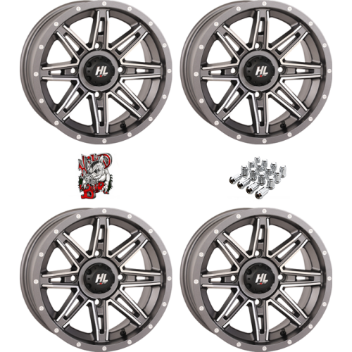 High Lifter HL22 Gunmetal Grey 14x7 Wheels/Rims (Full Set)