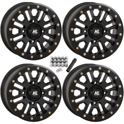 High Lifter HL23 Matte Black 15x7 Beadlock Wheels/Rims (Full Set)