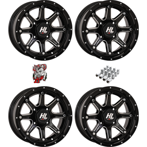 High Lifter HL4 Gloss Black 14x7 Wheels/Rims (Full Set)