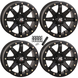 High Lifter HL9 Matte Black 15x7 Beadlock Wheels/Rims (Full Set)