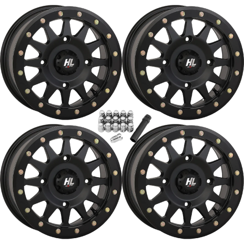 High Lifter HLA1 Matte Black 15x7 Beadlock Wheels/Rims (Full Set)