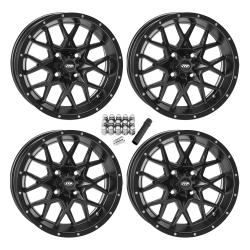 ITP Hurricane Black 14x7 Wheels/Rims (Full Set)