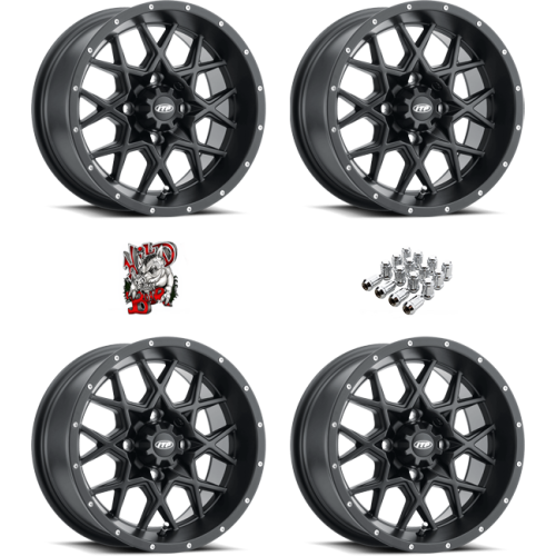 ITP Hurricane Black 15x7 Wheels/Rims (Full Set)