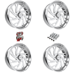 JTX Forged Sawback Polished 24x7 Wheel/Rim (Full Set)