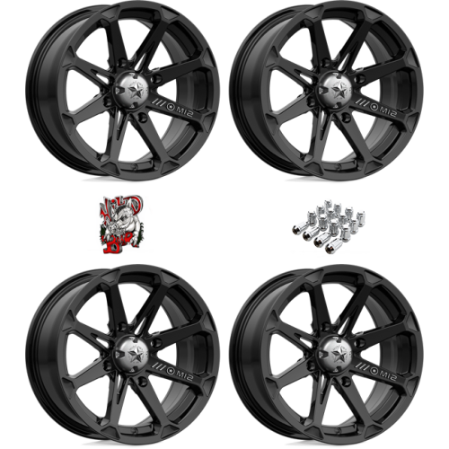 MSA M12 Diesel Gloss Black 14x7 Wheels/Rims (Full Set)