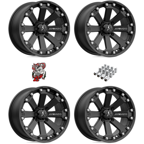 MSA M20 Kore Matte Black 14x7 Wheels/Rims (Full Set)