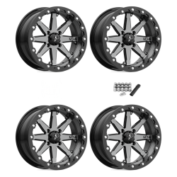 MSA M21 Lok Gunmetal 16x7 Beadlock Wheels/Rims (Full Set)