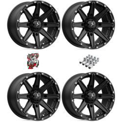 MSA M33 Clutch Satin Black 15x7 Wheels/Rims (Full Set)