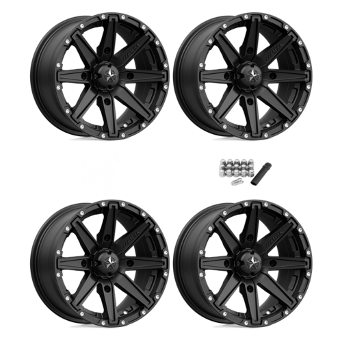 MSA M33 Clutch Satin Black 15x7 Wheels/Rims (Full Set)