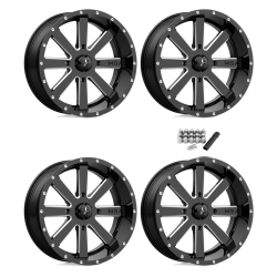 MSA M34 Flash Gloss Black Milled 18x7 Wheels/Rims (Full Set)