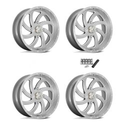 MSA M36 Switch Brushed Titanium 24x7 Wheels/Rims (Full Set)