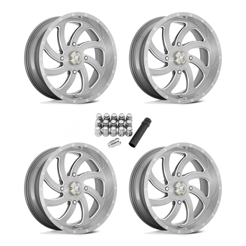 MSA M36 Switch Brushed Titanium 22x7 Wheels/Rims (Full Set)