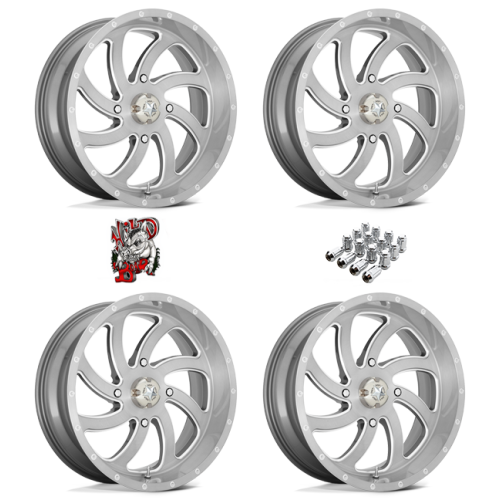 MSA M36 Switch Brushed Titanium 22x7 Wheels/Rims (Full Set)