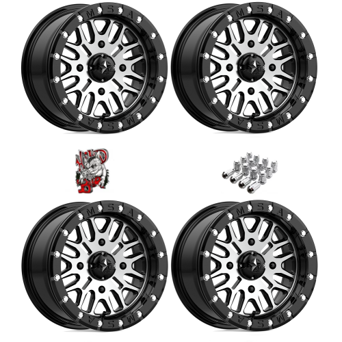 MSA M37 Brute Machined 14x7 Beadlock Wheels/Rims (Full Set)