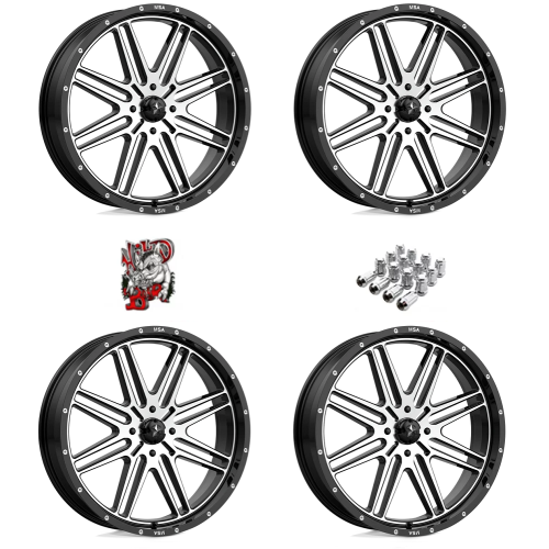 MSA M38 Brute Machined 24x7 Wheels/Rims (Full Set)