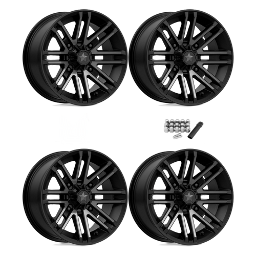 MSA M40 Rogue Satin Black with Titanium Tint 14x7 Wheels/Rims (Full Set)