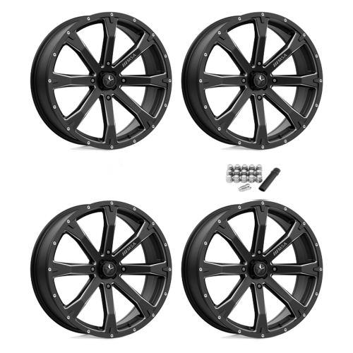 MSA M42 Bounty Satin Black Milled 20x7 Wheels/Rims (Full Set)