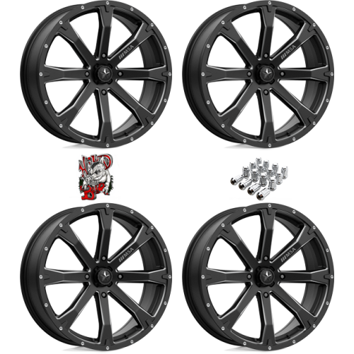 MSA M42 Bounty Satin Black Milled 18x7 Wheels/Rims (Full Set)